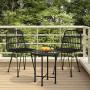 3-Piece Black Synthetic Rattan Garden Dining Set by vidaXL, Garden sets - Ref: Foro24-3157832, Price: 178,67 €, Discount: %