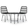 3-Piece Black Synthetic Rattan Garden Dining Set by vidaXL, Garden sets - Ref: Foro24-3157832, Price: 178,67 €, Discount: %