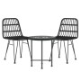 3-Piece Black Synthetic Rattan Garden Dining Set by vidaXL, Garden sets - Ref: Foro24-3157832, Price: 178,67 €, Discount: %