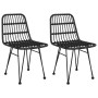 3-Piece Black Synthetic Rattan Garden Dining Set by vidaXL, Garden sets - Ref: Foro24-3157832, Price: 178,67 €, Discount: %