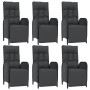 7-teiliges Garten-Essset und schwarze Kissen aus synthetischem Rattan von vidaXL, Gartensets - Ref: Foro24-3185077, Preis: 87...