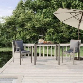 3-teiliges Garten-Esszimmerset mit synthetischen Rattankissen grau von vidaXL, Gartensets - Ref: Foro24-3157957, Preis: 198,4...