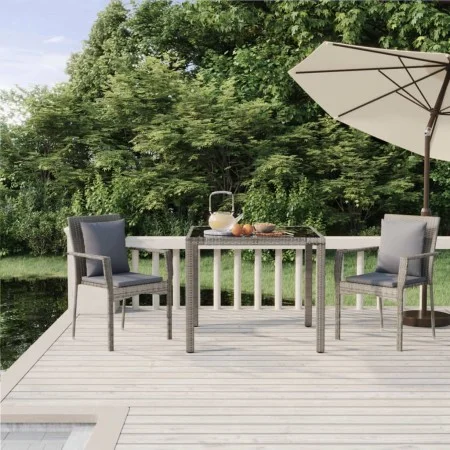 3-piece garden dining set with gray synthetic rattan cushions by vidaXL, Garden sets - Ref: Foro24-3157957, Price: 198,40 €, ...