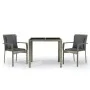 3-piece garden dining set with gray synthetic rattan cushions by vidaXL, Garden sets - Ref: Foro24-3157957, Price: 198,40 €, ...