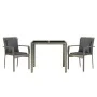 3-piece garden dining set with gray synthetic rattan cushions by vidaXL, Garden sets - Ref: Foro24-3157957, Price: 198,40 €, ...