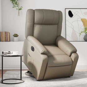 Sillón elevable eléctrico cuero artificial capuchino Sillón elevable eléctrico cuero artificial capuchino
