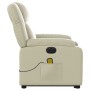 Sillón de masaje elevable eléctrico cuero sintético crema