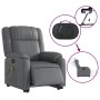 Sillón de masaje elevable eléctrico cuero sintético gris