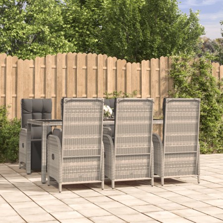 Garden dining set 7 pieces and gray synthetic rattan cushions by vidaXL, Garden sets - Ref: Foro24-3185033, Price: 952,73 €, ...