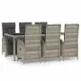 Set comedor jardín 7 pzas y cojines ratán sintético gris de vidaXL, Conjuntos de jardín - Ref: Foro24-3185033, Precio: 1,00 €...