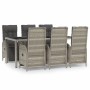 Set comedor jardín 7 pzas y cojines ratán sintético gris de vidaXL, Conjuntos de jardín - Ref: Foro24-3185033, Precio: 988,05...