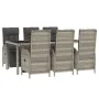 Set comedor jardín 7 pzas y cojines ratán sintético gris de vidaXL, Conjuntos de jardín - Ref: Foro24-3185033, Precio: 1,00 €...