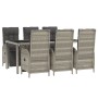 Set comedor jardín 7 pzas y cojines ratán sintético gris de vidaXL, Conjuntos de jardín - Ref: Foro24-3185033, Precio: 988,05...