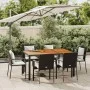 Set de comedor de jardín 7 pzas y cojines ratán sintético negro de vidaXL, Conjuntos de jardín - Ref: Foro24-3184990, Precio:...