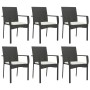 7-teiliges Garten-Esszimmerset und Kissen synthetisches Rattan schwarz von vidaXL, Gartensets - Ref: Foro24-3184990, Preis: 5...