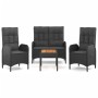 4-piece garden dining set with black synthetic rattan cushions by vidaXL, Garden sets - Ref: Foro24-3185084, Price: 411,41 €,...