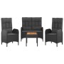 4-piece garden dining set with black synthetic rattan cushions by vidaXL, Garden sets - Ref: Foro24-3185084, Price: 411,41 €,...