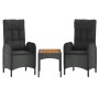 4-piece garden dining set with black synthetic rattan cushions by vidaXL, Garden sets - Ref: Foro24-3185084, Price: 411,41 €,...
