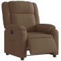 Sillón reclinable eléctrico de tela marrón