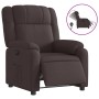 Sillón reclinable eléctrico tela marrón oscuro