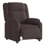 Sillón reclinable eléctrico tela marrón oscuro