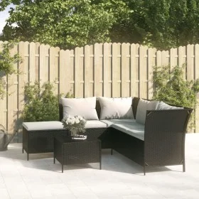 Gartenset mit Kissen 4-teilig synthetisches Rattan schwarz von vidaXL, Gartensets - Ref: Foro24-319690, Preis: 337,29 €, Raba...