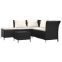 Garden set with 4-piece black synthetic rattan cushions by vidaXL, Garden sets - Ref: Foro24-319690, Price: 325,94 €, Discoun...