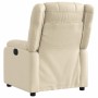 Sillón reclinable eléctrico de tela crema