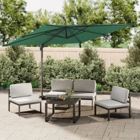 Cantilever umbrella with green LED 400x300 cm by vidaXL, Umbrellas - Ref: Foro24-319928, Price: 226,51 €, Discount: %