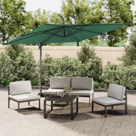 Sombrilla voladiza con LED verde 400x300 cm de vidaXL, Sombrillas - Ref: Foro24-319928, Precio: 226,51 €, Descuento: %