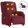Sillón de masaje reclinable eléctrico tela rojo tinto