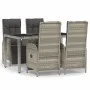 5-piece garden dining set with gray synthetic rattan cushions by vidaXL, Garden sets - Ref: Foro24-3185031, Price: 773,29 €, ...