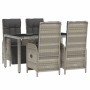 5-piece garden dining set with gray synthetic rattan cushions by vidaXL, Garden sets - Ref: Foro24-3185031, Price: 624,74 €, ...