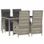 5-piece garden dining set with gray synthetic rattan cushions by vidaXL, Garden sets - Ref: Foro24-3185031, Price: 773,29 €, ...