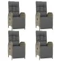 Set comedor de jardín 5 piezas con cojines ratán sintético gris de vidaXL, Conjuntos de jardín - Ref: Foro24-3185031, Precio:...