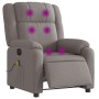 Sillón reclinable de masaje eléctrico tela gris taupe