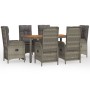 7-teiliges Garten-Esszimmerset und Kissen synthetisches Rattangrau von vidaXL, Gartensets - Ref: Foro24-3185051, Preis: 930,2...