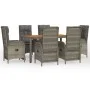 Garden dining set 7 pieces and gray synthetic rattan cushions by vidaXL, Garden sets - Ref: Foro24-3185051, Price: 1,00 €, Di...