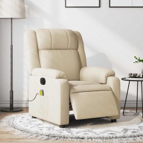 Sillón reclinable de masaje eléctrico tela color crema