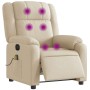 Sillón reclinable de masaje eléctrico tela color crema