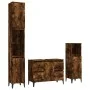 3-teiliges Badezimmermöbel-Set aus geräuchertem Eichensperrholz von vidaXL, Badezimmermöbel - Ref: Foro24-3185610, Preis: 205...