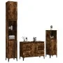 3-teiliges Badezimmermöbel-Set aus geräuchertem Eichensperrholz von vidaXL, Badezimmermöbel - Ref: Foro24-3185610, Preis: 205...
