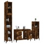 3-teiliges Badezimmermöbel-Set aus geräuchertem Eichensperrholz von vidaXL, Badezimmermöbel - Ref: Foro24-3185610, Preis: 206...