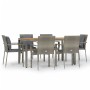 Garden dining set 7 pieces and gray synthetic rattan cushions by vidaXL, Garden sets - Ref: Foro24-3184972, Price: 506,81 €, ...
