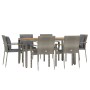 Garden dining set 7 pieces and gray synthetic rattan cushions by vidaXL, Garden sets - Ref: Foro24-3184972, Price: 506,81 €, ...