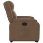 Sillón reclinable elevable de tela marrón