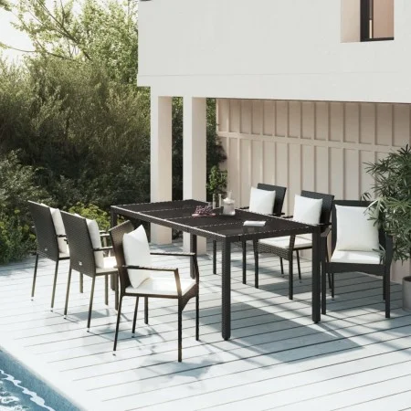 7-piece garden dining set with black synthetic rattan cushions by vidaXL, Garden sets - Ref: Foro24-3157955, Price: 584,49 €,...