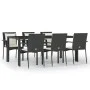7-piece garden dining set with black synthetic rattan cushions by vidaXL, Garden sets - Ref: Foro24-3157955, Price: 584,49 €,...