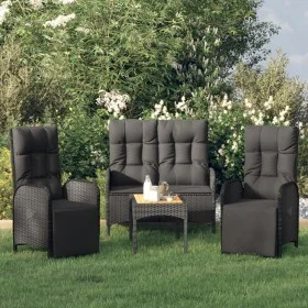 4-piece garden dining set with black synthetic rattan cushions by vidaXL, Garden sets - Ref: Foro24-3185086, Price: 431,03 €,...