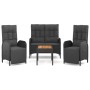 4-piece garden dining set with black synthetic rattan cushions by vidaXL, Garden sets - Ref: Foro24-3185086, Price: 414,33 €,...